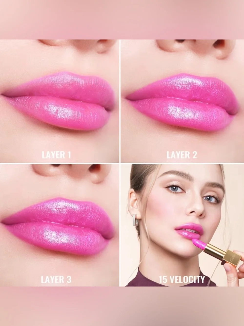 OULAC Metallic Shine Lipstick, Pink, Velocity (15)